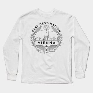 Vienna Minimal Badge Design Long Sleeve T-Shirt